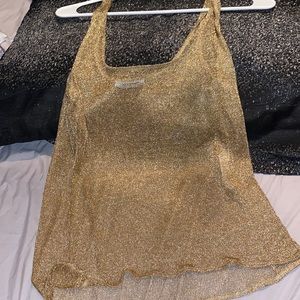 Gold see through shirt